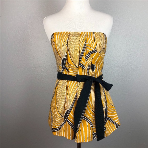 Anthropologie Tops - {Anthro} Floreat Creased Swirls Belted Corset Top